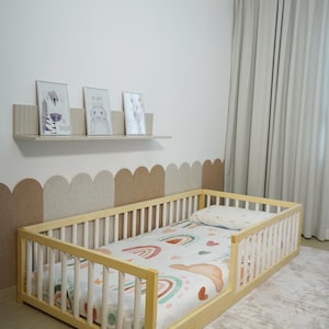 Toddler Floor Bed With Door Option, Montessori-Inspired Bed, Floor Bed with Rails, Toddler Bed, Co-Sleeping Bed, Bodenbett, Kinderbett