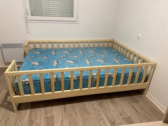 Toddler Bed with Legs and Rails | Montessori Inspired Bed | Handcrafted Floor Bed with Risers | Transition Bed for Toddlers | Bodenbett