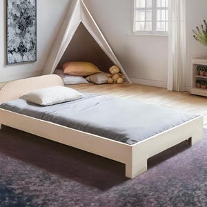 Handcrafted White Toddler Floor Bed | Toddler Bed | Montessori-Inspired Plywood Bed | Eco-Friendly | Kids Furniture | Eco Kids Universe