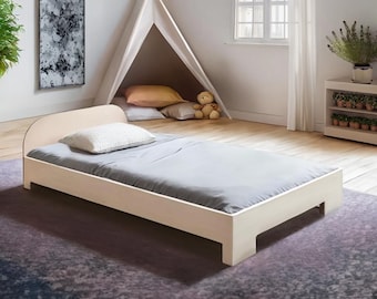 Handcrafted White Toddler Floor Bed | Toddler Bed | Montessori-Inspired Plywood Bed | Eco-Friendly | Kids Furniture | Eco Kids Universe