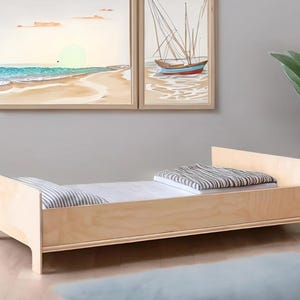 Montessori Inspired Floor Bed with Legs and Slats | Toddler Floor Bed Frame | Sofa Bed | Kids Christmas Gift | Plywood Bed | Bodenbett