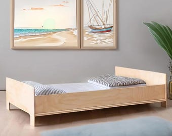 Montessori Inspired Floor Bed with Legs and Slats | Toddler Floor Bed Frame | Sofa Bed | Kids Christmas Gift | Plywood Bed | Bodenbett