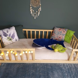 Toddler Floor Bed , Montessori Bed , Floor Bed Frame with Optional Slats, Multiple Color Options Available ,Bodenbett, Kinderbett, Bed Frame