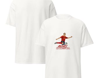 Andrés Iniesta Silhouette Soccer Tee | Unique Soccer Design Shirt
