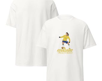 Soccer T-Shirt with Ronaldinho Gaúcho Silhouette Art