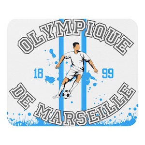 Olympique De Marseille Mousepad, Marseille Computer Mat, Football Club Desk Accessory, Soccer Gift, Football Gift