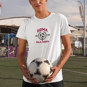 AS Roma Football T-Shirt, Giallorossi Soccer Fan Gear, AS Roma Inspired Gift - Unique Present for Soccer Enthusiasts