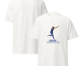 Kylian Mbappé Silhouette Soccer T-Shirt Design