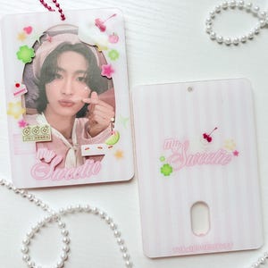 My Sweetie photocard holder | acrylic keychain, kpop, photocard, y2k, aesthetic, pink, coquette, ateez, svt, bts, skz