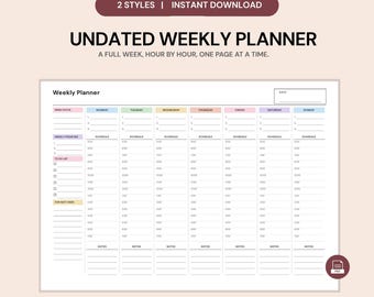Weekly Planner Printable | GoodNotes & Notability Compatible | A5 A4 US Letter