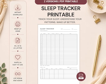 Sleep Tracker Printable | Monthly & Weekly Sleep Log