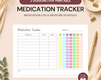 Medication Tracker Printable | Medication Log & Schedule