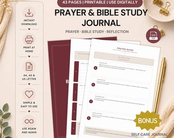 Prayer Bible Study Journal, ACTS Method, Verse Mapping (Digital Download)