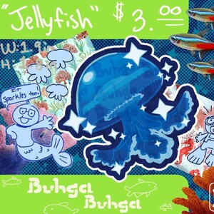 Blaue Qualle Sticker