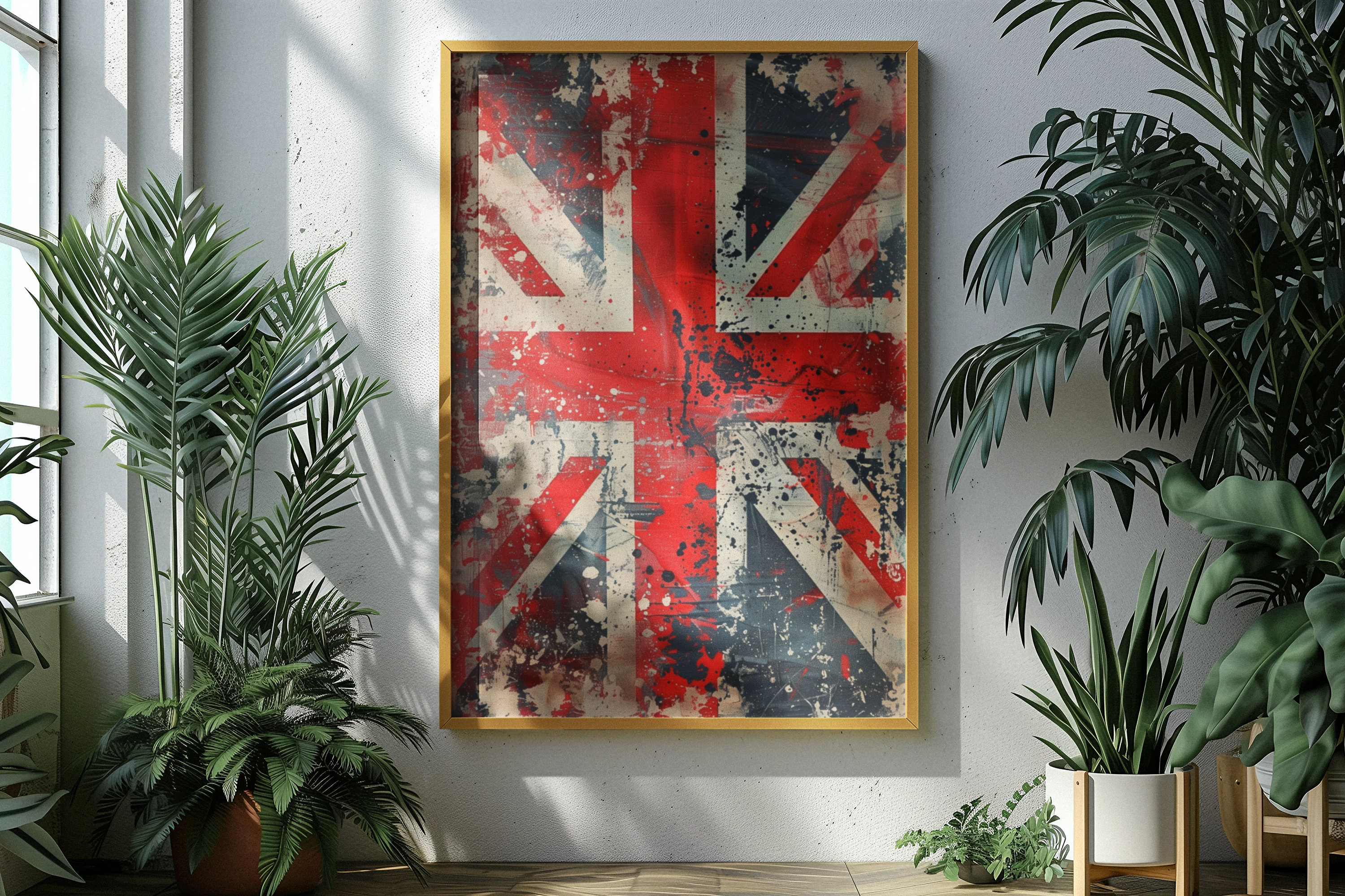 Shabby Chic Union Jack Art Print - British Flag Wall Decoration - UK ...
