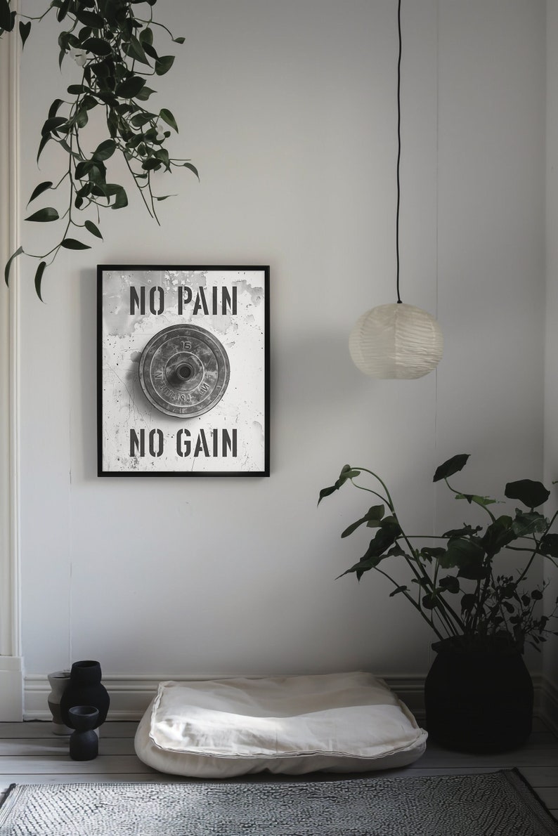 No Pain No Gain Motivational Poster Gym Fitness Wellness - Etsy