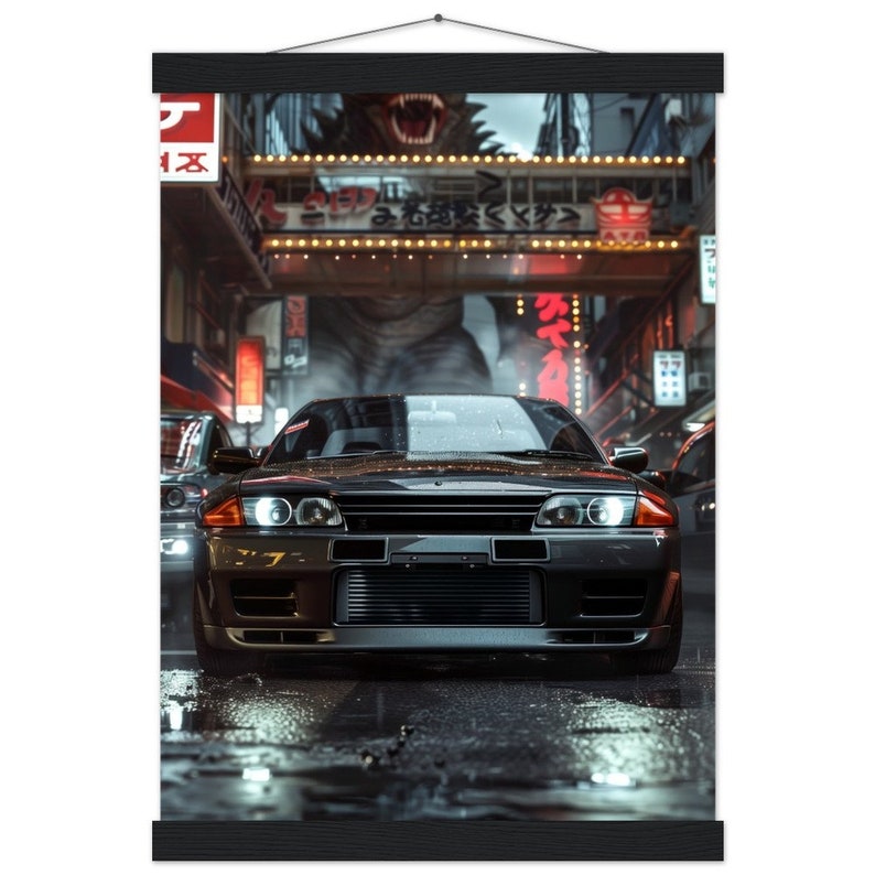 R32 Godzilla - Japanese Anime Style - Tokyo, Kyoto - Osaka - Car Poster ...