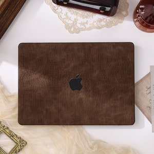 Custodia per Macbook in coccodrillo marrone scuro per MacBook Air 13 MacBook Pro 13 14 16 15 Air 15 MacBook Air 13.6 M1 M2 M3 M4 pollici Custodia Mac Pro 14 regali