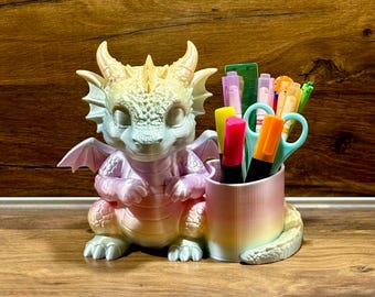 Portalápices con forma de dragón, organizador de escritorio