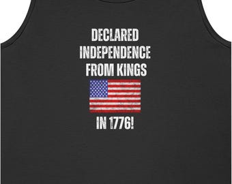 Patriotic American Flag Tank Top: Declared Independence 1776