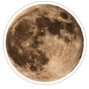 The Moon - Kiss-Cut Stickers - 4 Sizes - White or Transparent - A Real Moon Image Sticker - Astrophotography by Dave Tucker