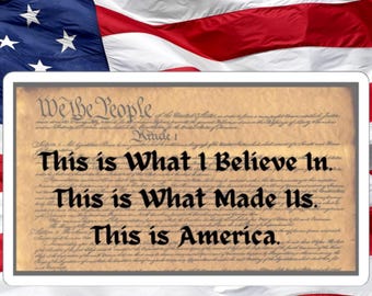 Democracy Stickers, U.S. Constitution Kiss-Cut Stickers, 4 Sizes, White or Transparent, Democratic Resistance