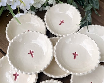 First Communion Favors - Baptism Favors | Tiny Ring Dish with Cross |  First Holy Communion Favor | First Communion Gift | Christening Favor