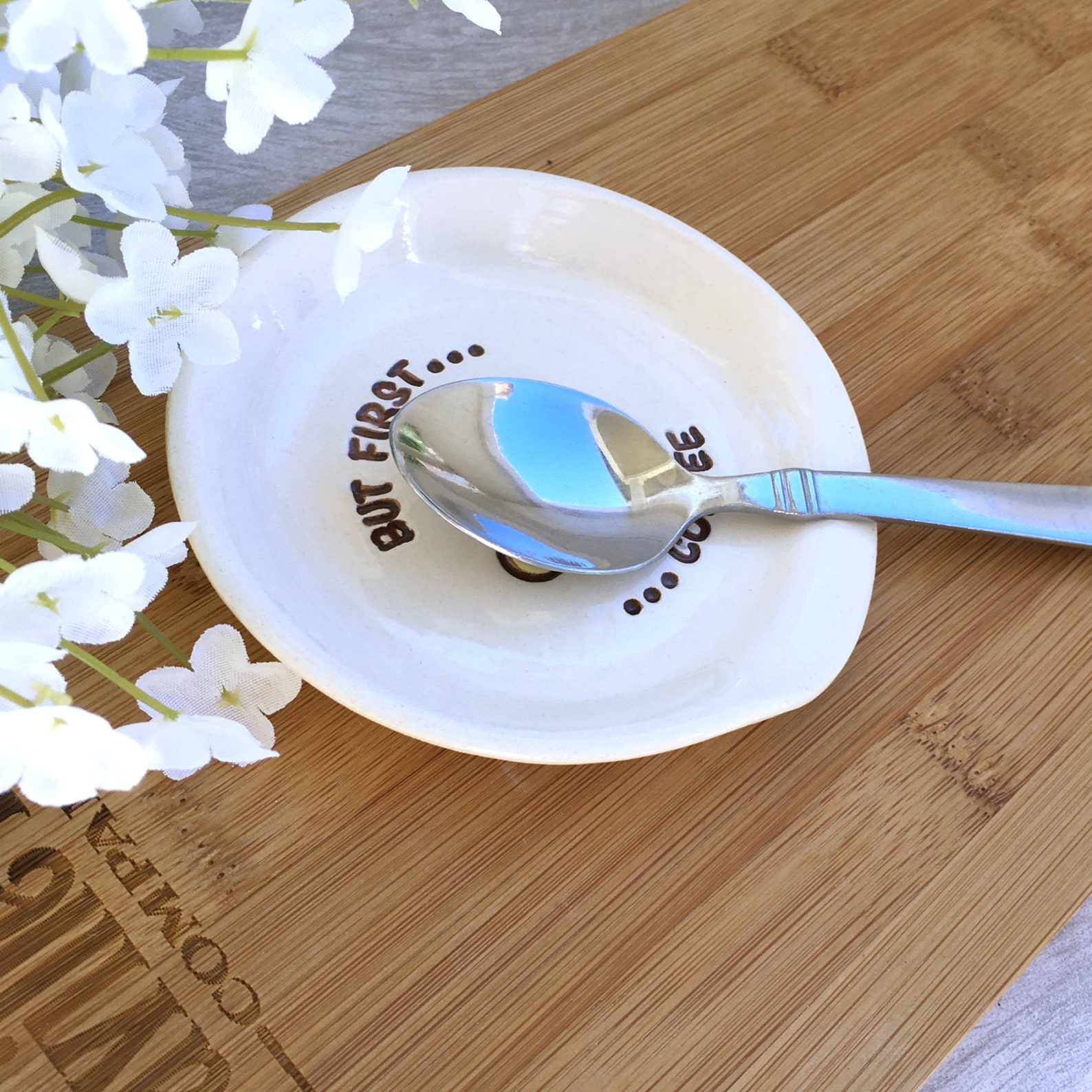 But First Coffee Spoon Rest Funny Spoon Rest Spoon Holder Etsy
