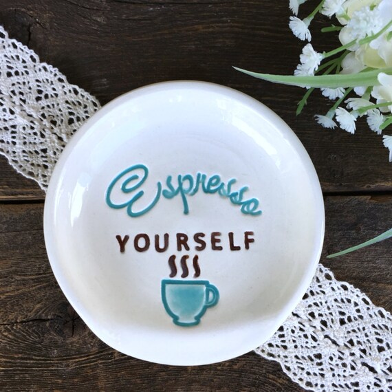 Funny Spoon Rest Espresso Yourself Pottery Spoon Rest Etsy