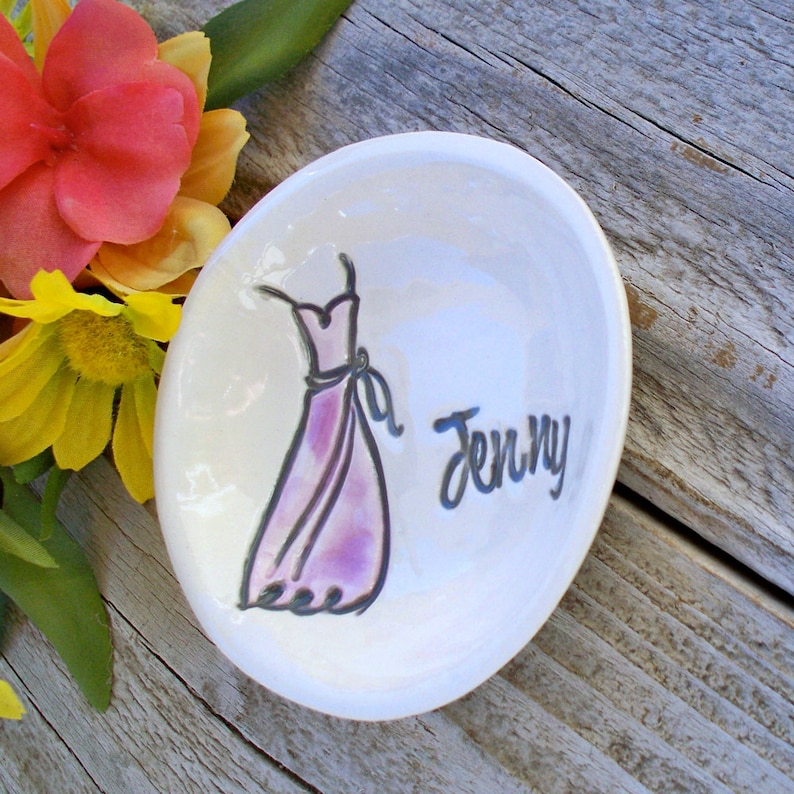 Personalized Wedding Party Gifts Ring Bowl Jewelry Dish Maid of Honor Flower Girl Bridesmaids Gifts Ring Dish
