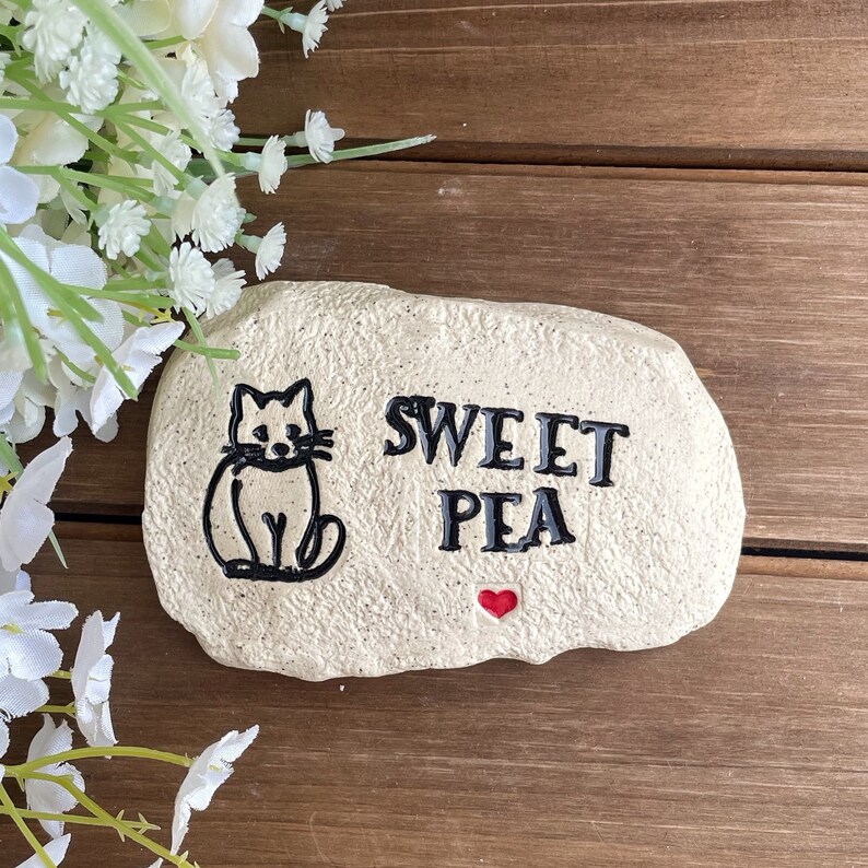 Pet Sympathy Gift Loss of Pet Memorial Stone Cat Memorial Stone Cat Memorial Garden Rock Garden Stone Loss of Pet Loss of Cat image 2