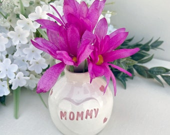 Mommy Pot Miniature Flowers Vase for Mothers Day Gift and New Mommy Gift Ready to Ship | Last Minute Mother's Day Gift Free Shipping
