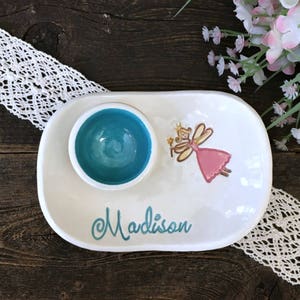 Personalized Tooth Fairy Dish - Ceramic Personalized Dish for Tooth Fairy Visits | Tooth Fairy Pillow Alternative |