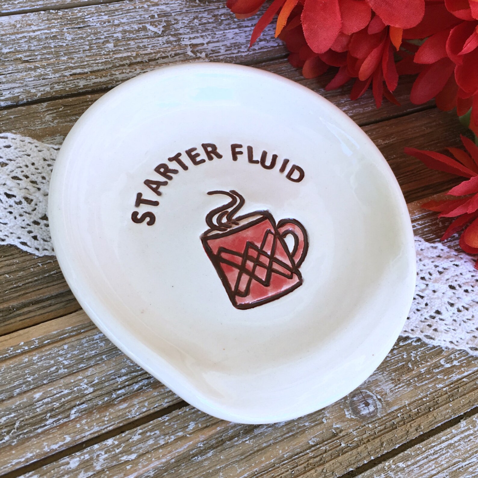 Funny Spoon Rest Starter Fluid Pottery Spoon Rest Etsy