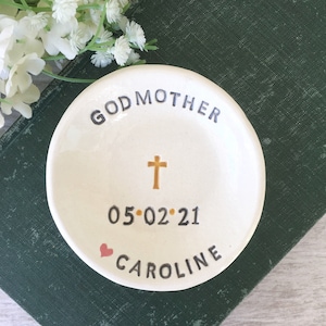 Personalized Godmother Gift Dish | Godmother Proposal | Baptism Gift | Godmother Thank You Gift | Christening Gift | Ceramic Trinket Dish