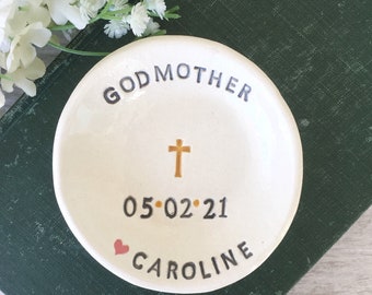 Personalized Godmother Gift Dish | Godmother Proposal | Baptism Gift | Godmother Thank You Gift | Christening Gift | Ceramic Trinket Dish