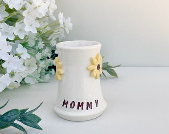 Mother's Day Gift Mommy Pot Vase - Handmade Pottery Mini Vase, Unique Gift for Mom & Moms to Be, Affordable Baby Shower Gift, Ready to Ship