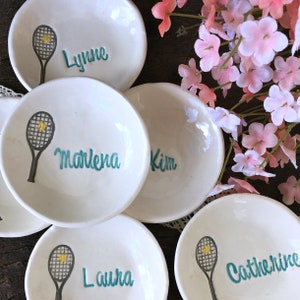 Personalized Tennis Gift Dishes - Tennis Team Gifts for Women | Tennis Coach Gift | Ring Dish | Trinket Dish | Ring Holder Dish