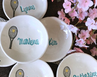 Personalized Tennis Gift Dishes - Tennis Team Gifts for Women | Tennis Coach Gift | Ring Dish | Trinket Dish | Ring Holder Dish