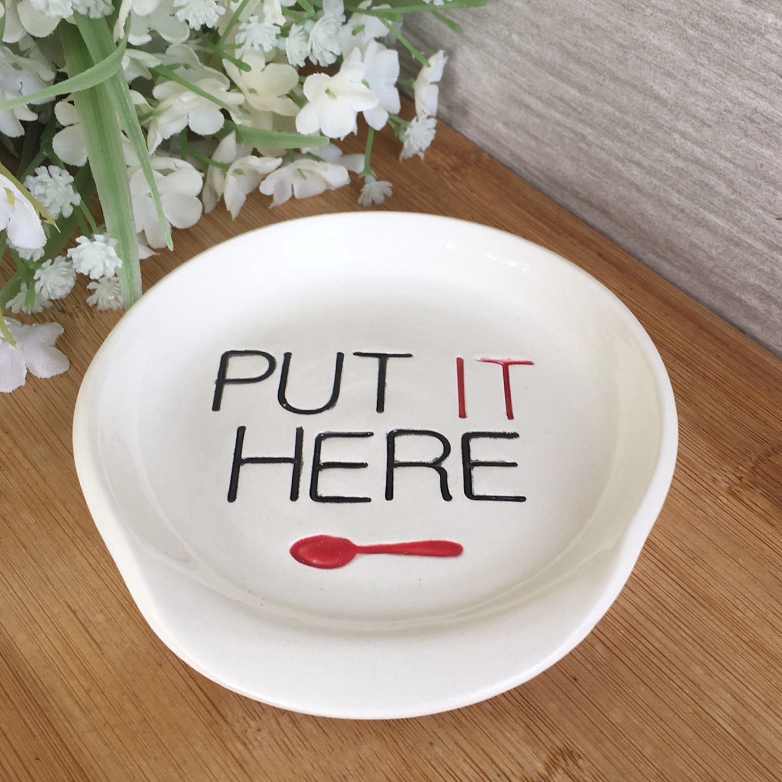 Spoon Rest Put It Here Ceramic Spoon Rest Funny Spoon Rest Etsy