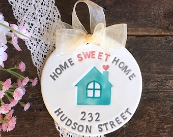 Home Sweet Home Personalized  Housewarming Gift Ornament -| Hostess Gift | New Home Gift | Gift for New Homeowner | Realtor Client Gift