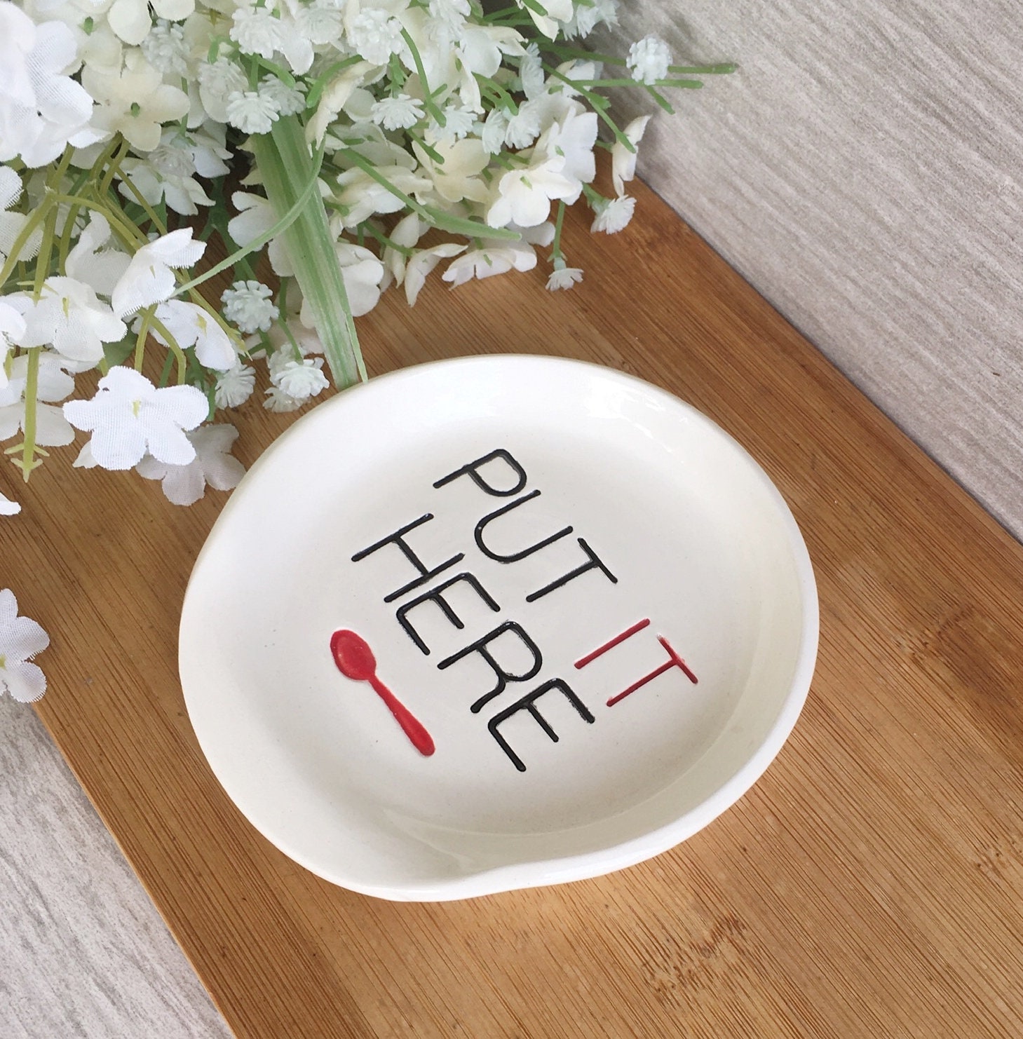 Spoon Rest Put it Here Ceramic Spoon Rest Funny Spoon Rest Etsy