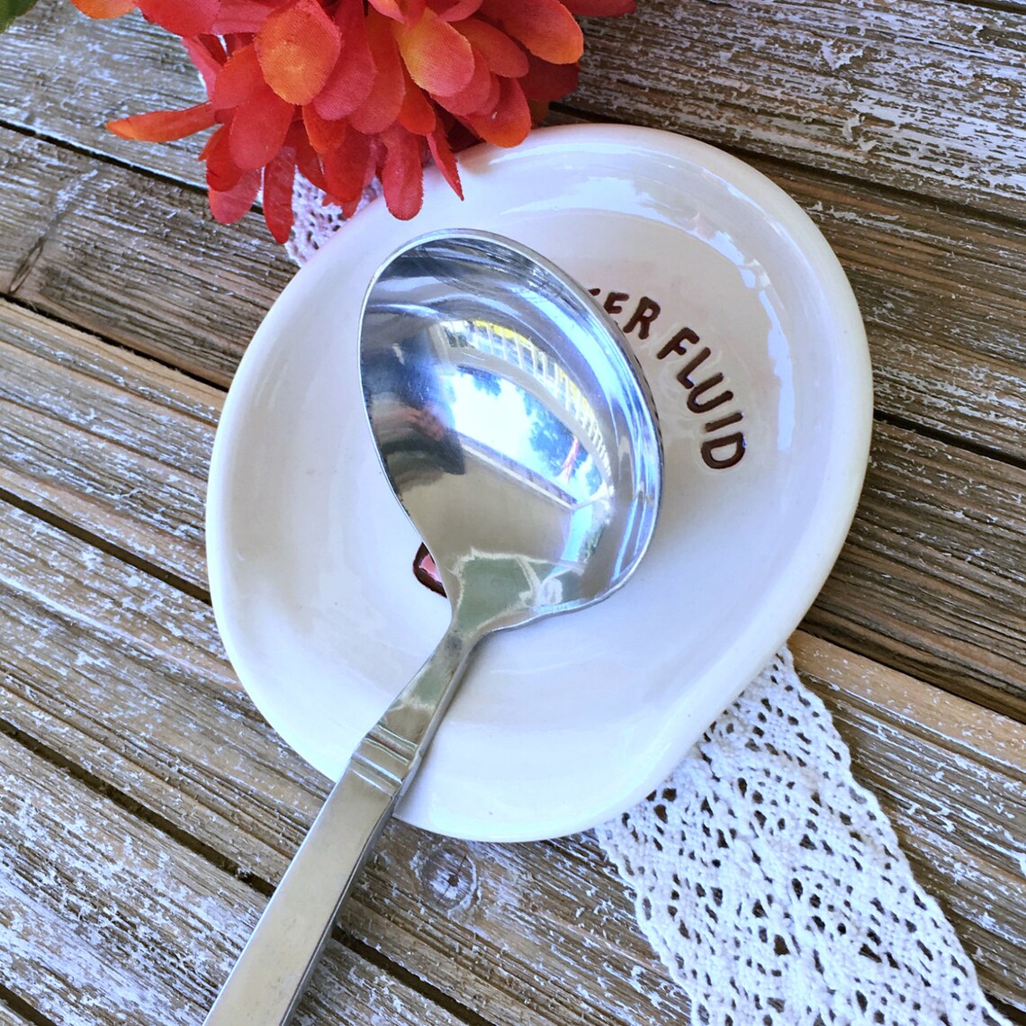 Funny Spoon Rest Starter Fluid Pottery Spoon Rest Etsy
