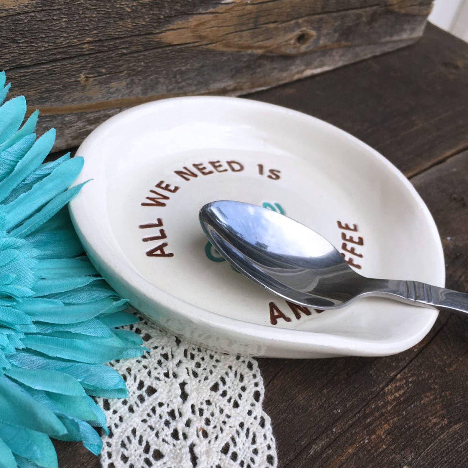 Funny Spoon Rest All We Need is Love and Coffee Spoon Rest Etsy