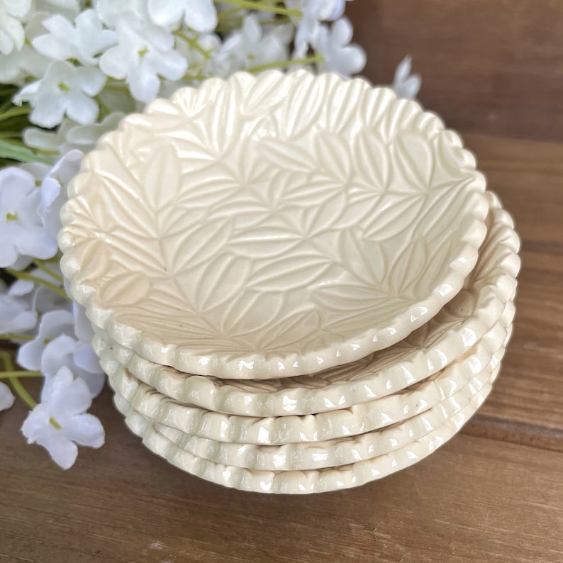 Tiny Ceramic Ring Dish: Delicate Creamy White with Exquisite Texture Perfect for Rings and Small Jewelry Ring Dish Wedding Ring Holder image 4