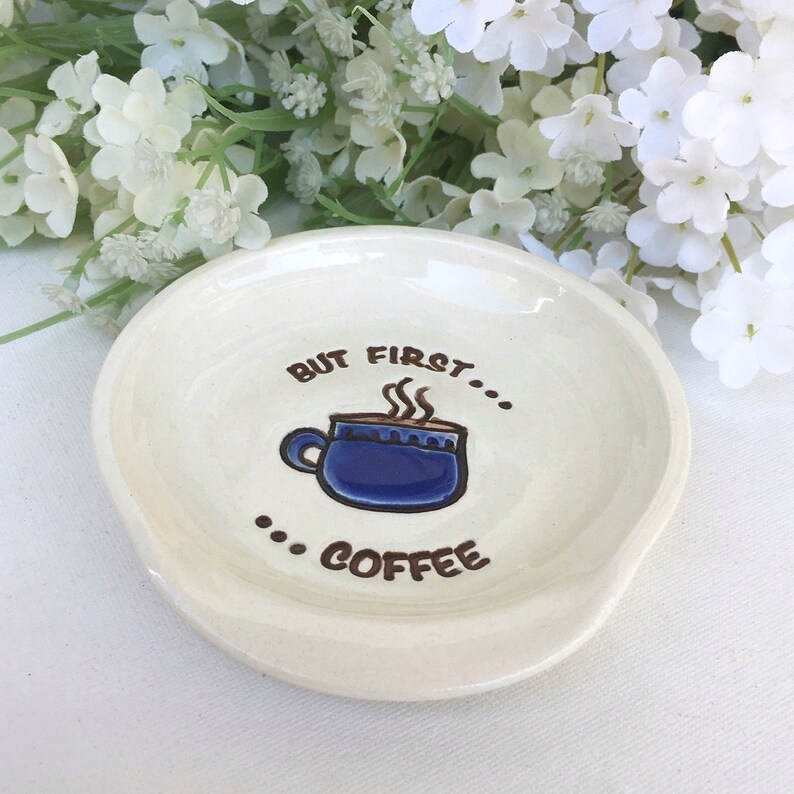 But First Coffee Spoon Rest Funny Spoon Rest Spoon Holder Etsy