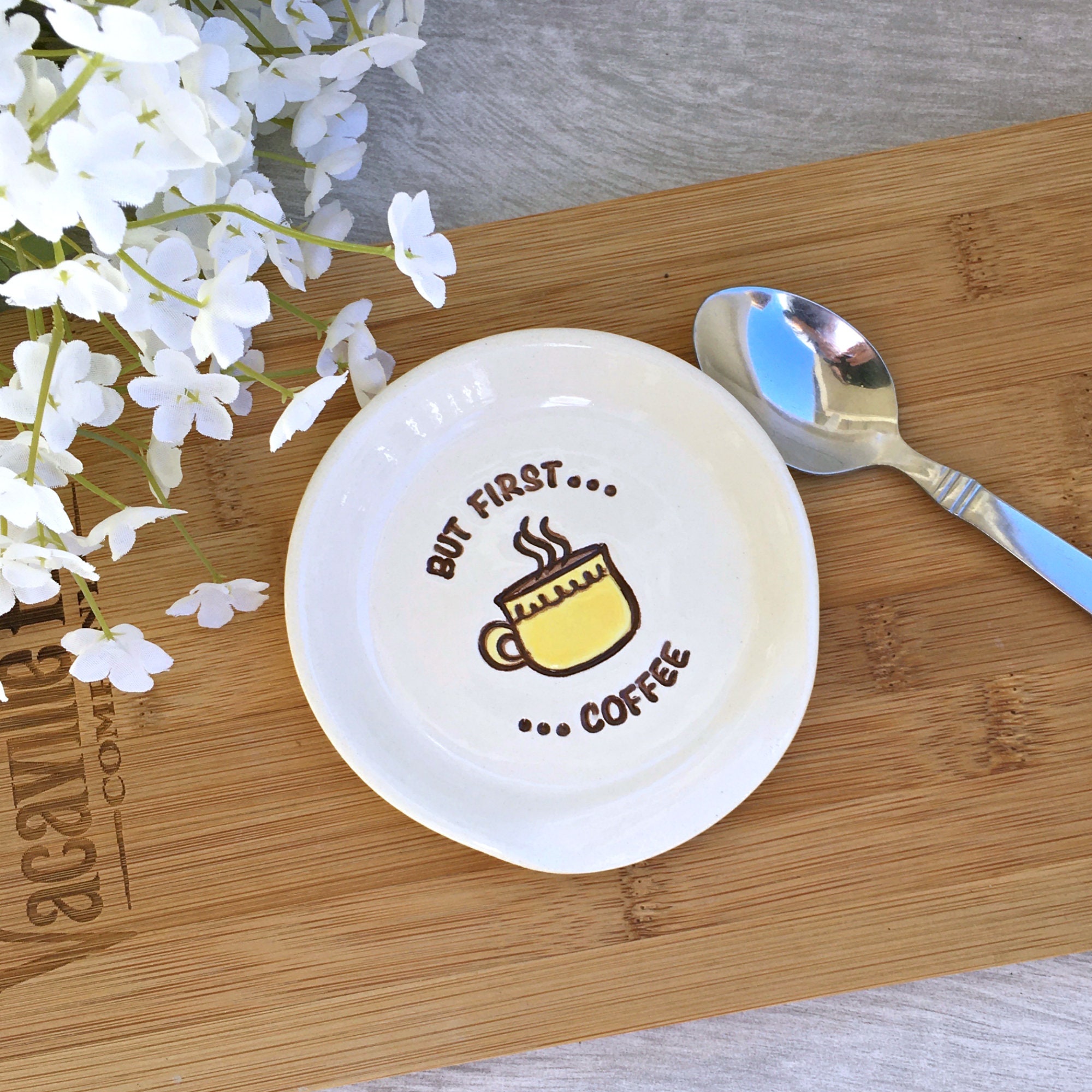 But First Coffee Spoon Rest Funny Spoon Rest Spoon Holder Etsy
