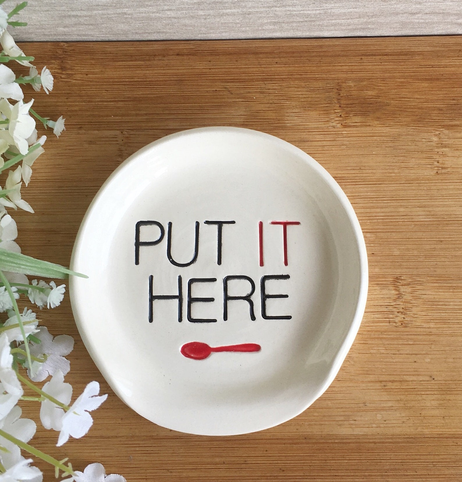Spoon Rest Put It Here Ceramic Spoon Rest Funny Spoon Rest Etsy