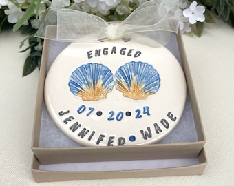 Beach Proposal Engagement Ornament |  Seashells Engagement Ornament | Engaged Ornament | Personalized Engagement Gift | Engagement Gift Idea