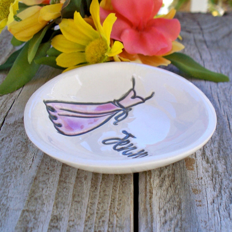 Personalized Wedding Party Gifts Ring Bowl Jewelry Dish Maid of Honor Flower Girl Bridesmaids Gifts Ring Dish